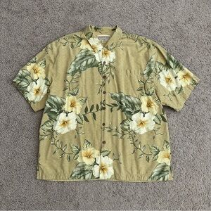 Jamaica Jaxx 100% Silk Floral Tropical Short Sleeve Shirt Mens XXL